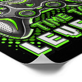 Boy Time to Level Up Video Game Birthday Party Boy Poster (Ecke)