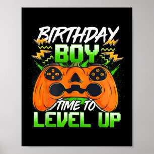 Boy Time to Level Up Video Game Geburtstag Geschen Poster