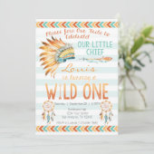 Boy Tirbal Aztec Boho Wild Einladung zum Geburtsta (Stehend Vorderseite)