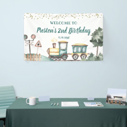 Boy Train Birthday Große Banner (Messeveranstaltung)