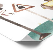 Boy Train Birthday Milestone Sign Poster (Ecke)