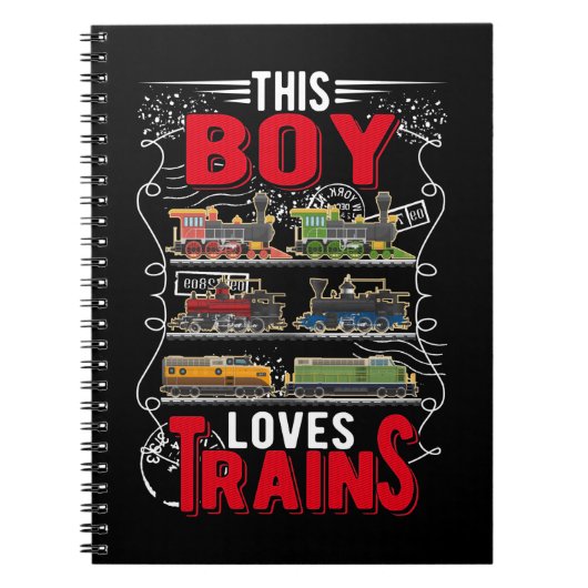 Boy Train Kids Locomotive Notizblock (Vorderseite)