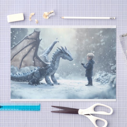 Boy trifft Dragon Seidenpapier (Handwerk)