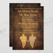 Boy trifft Junge Gay Hochzeit Einladung (Vorne/Hinten)