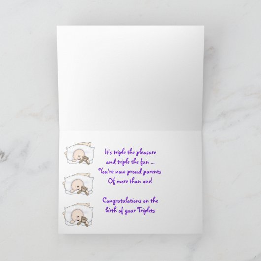 Boy Triplets Karte (Innenseite)