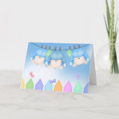 Boy Triplets Karte (Vorderseite)