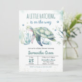 Boy Turtle Baby Shower Einladung (Stehend Vorderseite)
