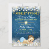 Boy Twinkle Twinkle Little Star Baby Dusche Einladung (Vorderseite)
