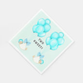 Boy Twins Baby Shower Balloons Serviette (Ecke)