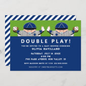 Boy Twins Baseball Baby Shower Einladungen (Vorne/Hinten)