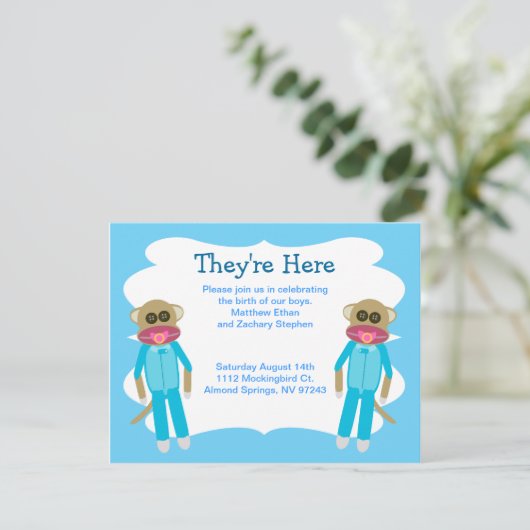 Boy Twins Dusche oder Ankündigung (Stehend Vorderseite)