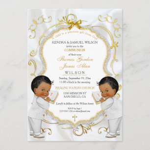 Boy Twins Taufe Christening Community Ethnic Einladung