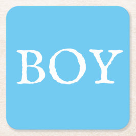 Boy Typografie Blue Baby Boy Baby Shooter Rechteckiger Pappuntersetzer