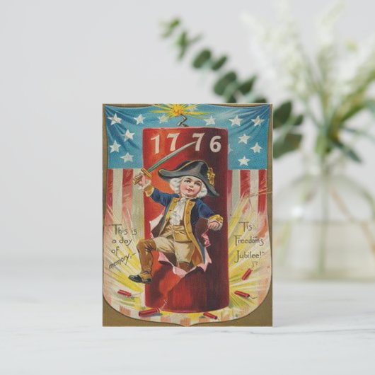 Boy Uniform Fireworks Firecracker Explosion Postkarte (Stehend Vorderseite)