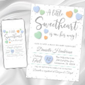 Boy Valentine Heart Baby Shower Einladungen