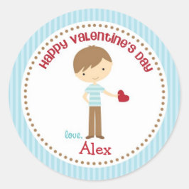 Boy Valentine Stickers (blau) - Kinder Kinder
