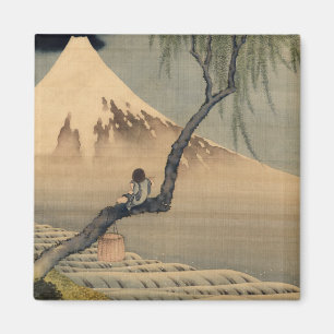 Boy Viewing Mount Fuji, 1898 von Katsushika Hokusa Magnet