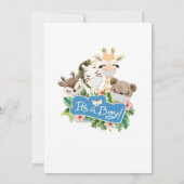 Boy Virtual Baby Shower | Masked Safari Friends Einladung (Rückseite)