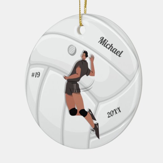 Boy Volleyball Player Kid Name Jersey Teamnummer Keramik Ornament (Links)