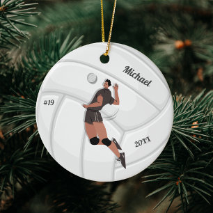 Boy Volleyball Player Kid Name Jersey Teamnummer Keramik Ornament