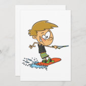 Boy Wakeboarding Fun Summer Water Sports Einladung (Vorne/Hinten)