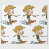 Boy Wakeboarding Fun Summer Water Sports Geschenkpapier (Flach)