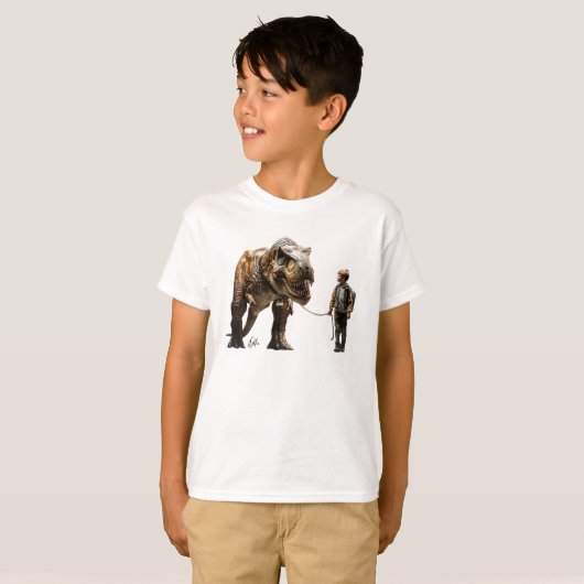Boy Walking T-Rex T - Shirt (Vorne ganz)