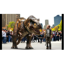 Boy Walking T-Rex T - Shirt