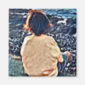 Boy Watching Sunset Magnet (Vorne)