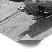 Boy Watching Trains, 1939. Vintage Photo Poster (Ecke)