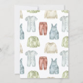 Boy Watercolor Kleidung Kinderdusche Einladung (Rückseite)