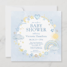 Boy Watercolor Rainbow Baby Dusche