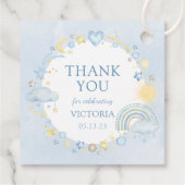 Boy Watercolor Rainbow Baby Dusche Geschenkanhänger (Rückseite)