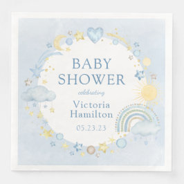 Boy Watercolor Rainbow Baby Dusche Serviette