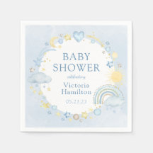 Boy Watercolor Rainbow Baby Dusche