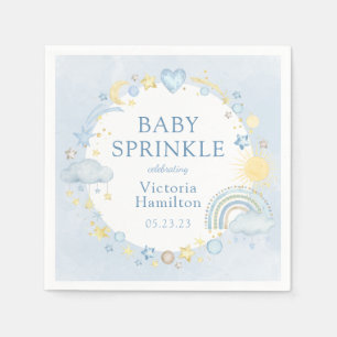 Boy Watercolor Rainbow Baby Sprinkle Serviette