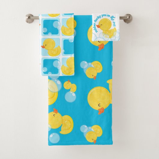 Boy Watercolor Rubber Duck Badhandtuch Set (Insitu)
