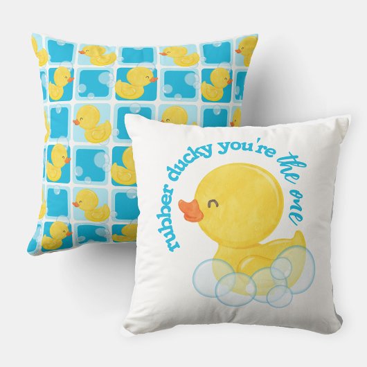 Boy Watercolor Rubber Ducky Du bist der Eine Kissen