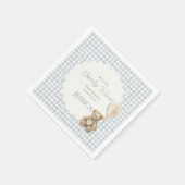 Boy We Can Bearly Wait Teddy Bear Baby Shower Serviette (Ecke)
