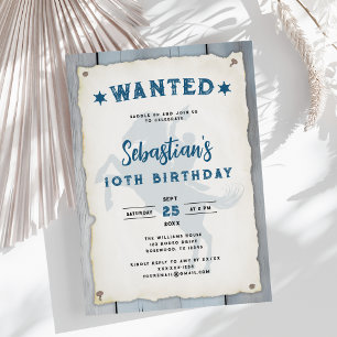 Boy Western Cowboy Rodeo 10. Geburtstag Einladung