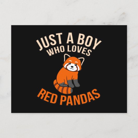 Boy Who Lieben Red Pandas Niedlich Pet Animal Pand Ankündigungspostkarte (Vorderseite)