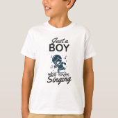 Boy Who Lieben Singen Karaoke Singer Music T-Shirt (Vorderseite)