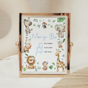Boy Wild One Safari Baby Dusche Mama Osa Bar Poster