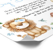 Boy Wild One Safari Baby Dusche Say Baby nicht Poster (Ecke)