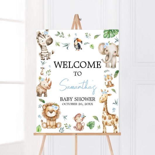 Boy Wild One Safari Baby Dusche Willkommen Poster