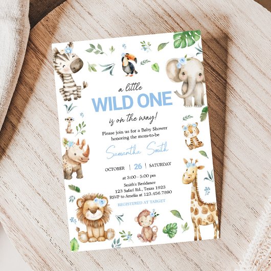 Boy Wild One Safari Einladung