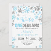Boy Winter Onederland Einladung zum ersten Geburts (Vorderseite)