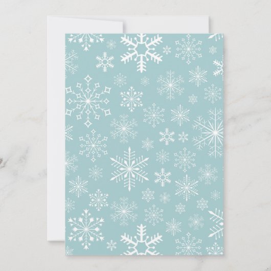 Boy Winter Snowflake Kinderdusche Einladung (Rückseite)