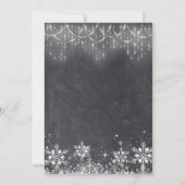 Boy Winter String Lights Schneeflocken Chalk Taufe Einladung (Rückseite)