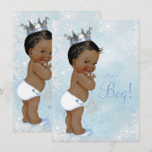 Boy Winter Wonderland Snowflake Ethnic Baby Dusche Einladung (Vorne/Hinten)